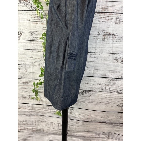 Boden Denim Jean Dress size 4 Embroidery A Line Above Knee Casual Boho Beach - Picture 12 of 14